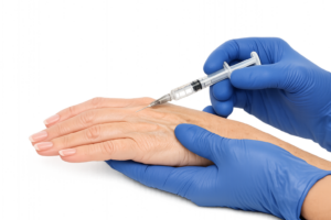 הצערת גב כף היד באמצעות מילוי להחזרת נפח